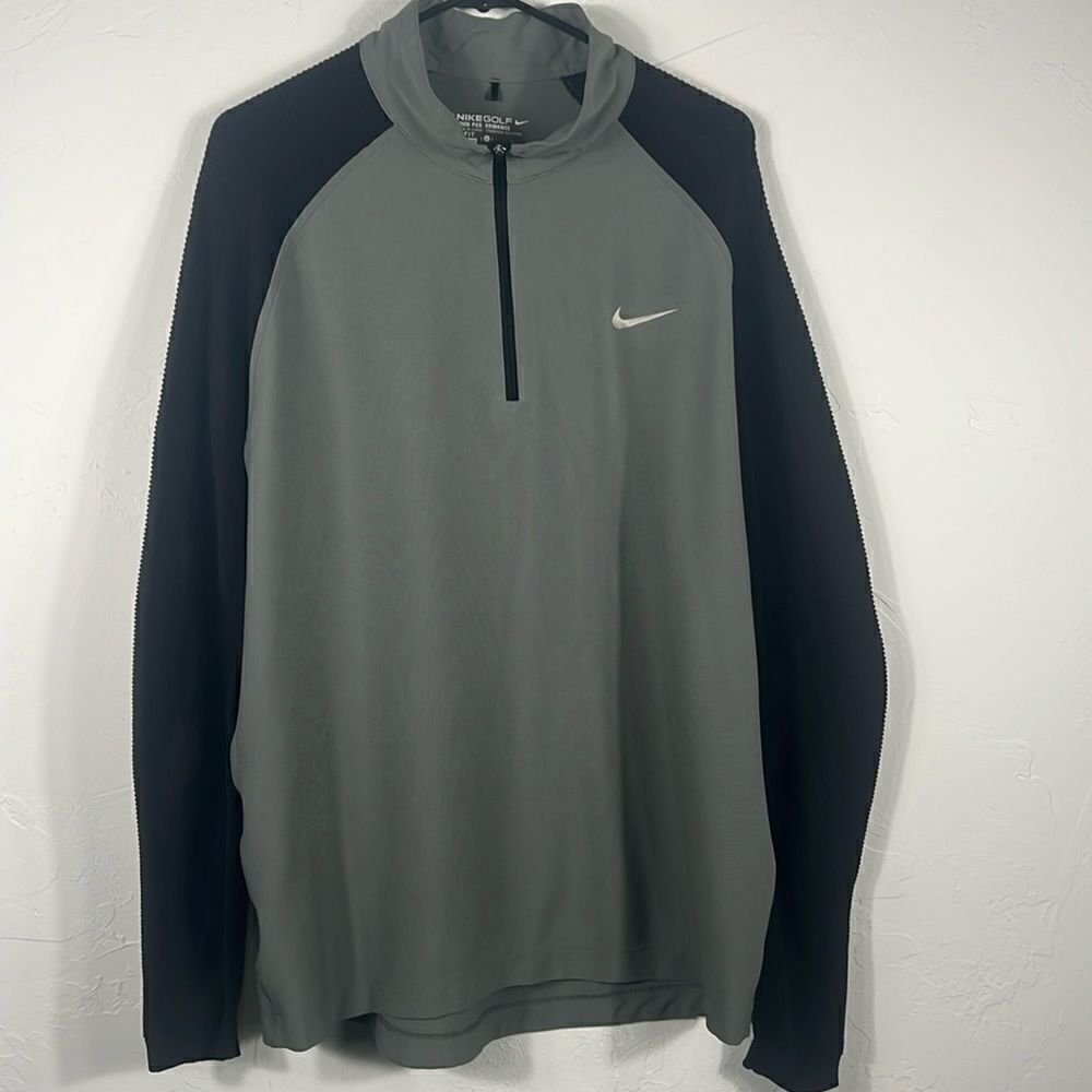 ⛳️🏌️‍♂️ NIKE GOLF Polyester/Spandex Quarter Zip Pullover Sweatshirt Sz Lg - PER